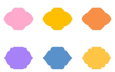 Islamisk ramdesign Glyph Horizontal Set 6 - 21