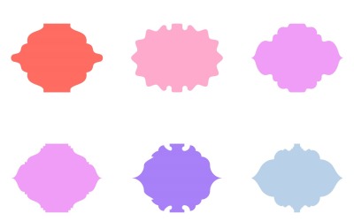 Islamisk ramdesign Glyph Horizontal Set 6 - 24