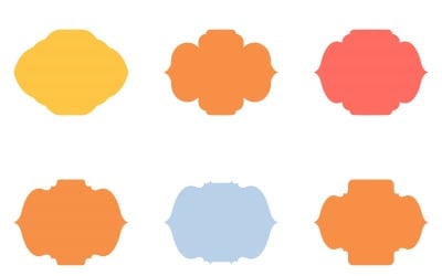 Islamisk ramdesign Glyph Horizontal Set 6 - 7