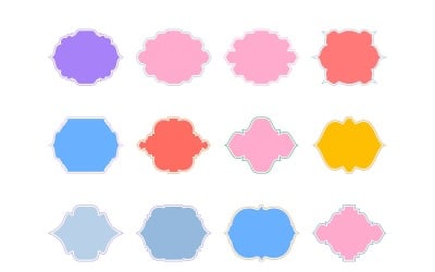 Islamic Frame Design Glyph with outline Set 12 - 10