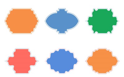 Islamisk ramdesign Glyph med kontur Set 6 - 11