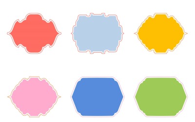 Islamisk ramdesign Glyph med kontur Set 6 - 17