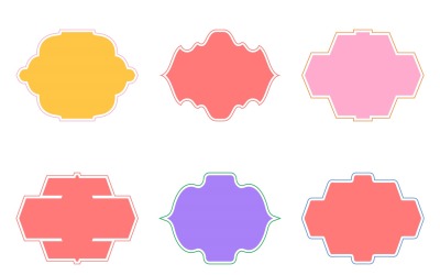 Islamisk ramdesign Glyph med kontur Set 6 - 1