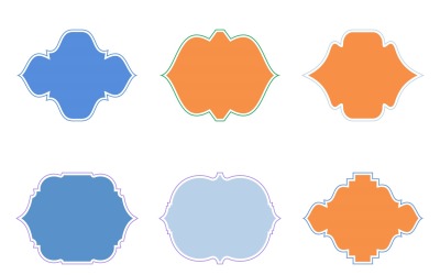 Islamic Frame Design Glyph with outline Set 6 - 24