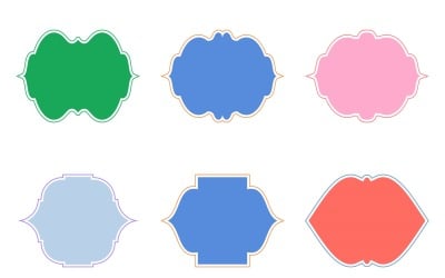 Islamisk ramdesign Glyph med kontur Set 6 - 2