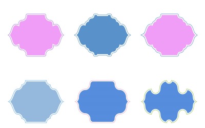 Glifo de diseño de marco islámico con contorno Conjunto 6 - 30