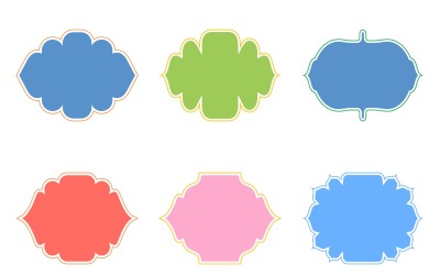 Glifo de diseño de marco islámico con contorno Conjunto 6 - 31