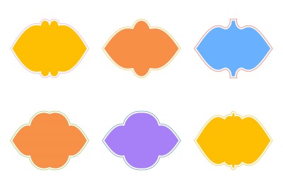 Islamic Frame Design Glyph with outline Set 6 - 33