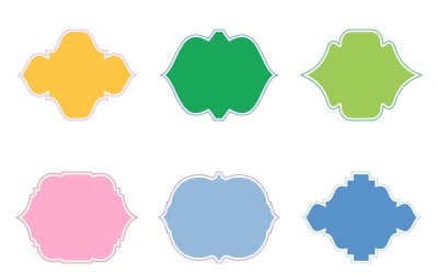 Islamic Frame Design Glyph with outline Set 6 - 34