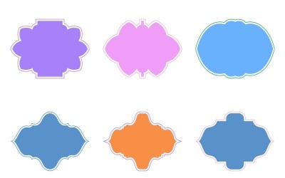 Islamic Frame Design Glyph with outline Set 6 - 3