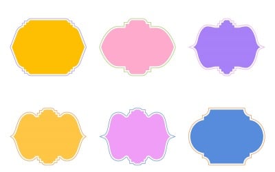 Islamisk ramdesign Glyph med kontur Set 6 - 7