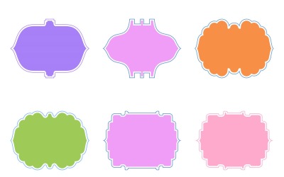 Islamic Frame Design Glyph with outline Set 6 - 9