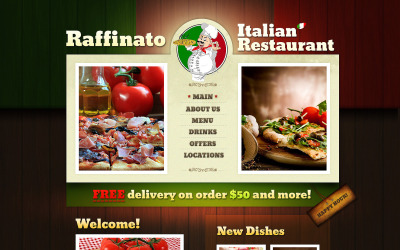 Modelo de site de restaurante italiano