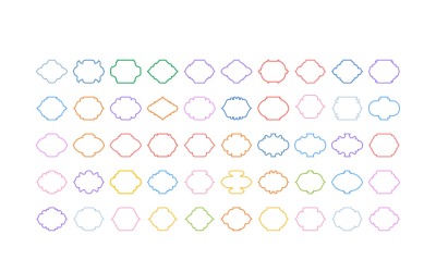 Conjunto de linhas em negrito com design de moldura islâmica 50 - 3