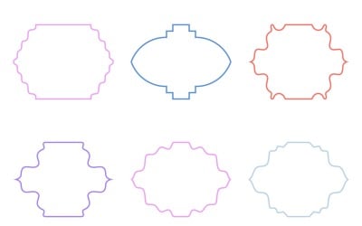 Set di linee sottili con design a cornice islamica 6 - 11