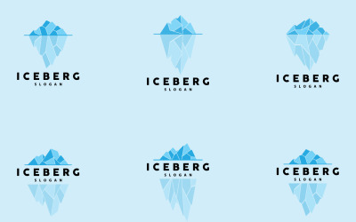 Antarctic Cold Mountain Iceberg Logo DesignV8
