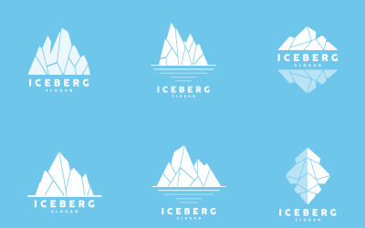 Antarctic Cold Mountain Iceberg Logotyp DesignNV17