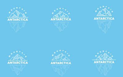 Antarctic Cold Mountain Iceberg Logotyp DesignV13