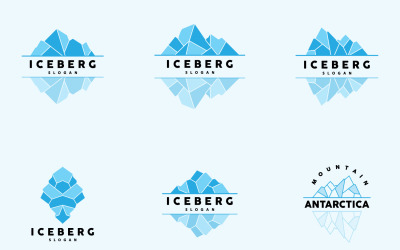 Antarctic Cold Mountain Iceberg Logotyp DesignV14