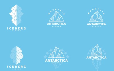 Antarctic Cold Mountain Iceberg Logotyp DesignV15