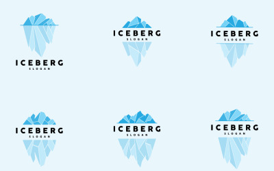 Antarktika Soğuk Dağ Buzdağı Logo TasarımıV10