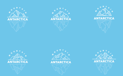 Antarktika Soğuk Dağ Buzdağı Logo TasarımıV13