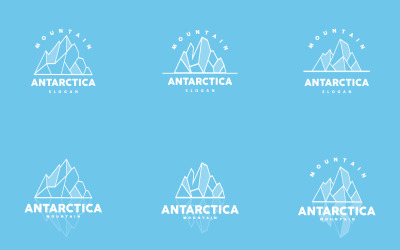 Antarktika Soğuk Dağ Buzdağı Logo TasarımıV19
