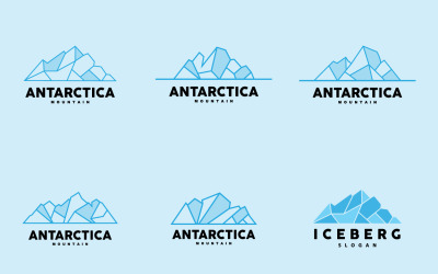 Antarktiszi Cold Mountain Iceberg Logo DesignV1