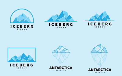 Antarktiszi Cold Mountain Iceberg Logo DesignV5