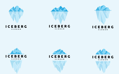 Antarktiszi Cold Mountain Iceberg Logo DesignV9
