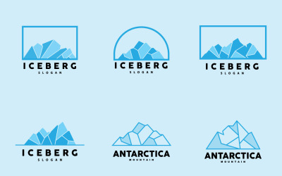 Design del logo dell&amp;#39;iceberg della montagna fredda antarticaV7
