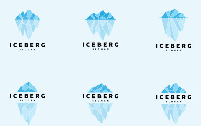 Design del logo dell&amp;#39;iceberg della montagna fredda antarticaV9
