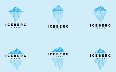 Design do logotipo do iceberg da montanha fria antárticaV8