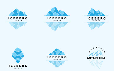 Diseño de logotipo de iceberg de montaña fría antárticaV14
