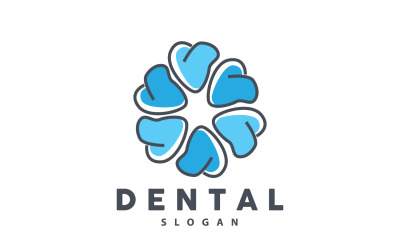 Logo zubů Dental Health Vector CareV8