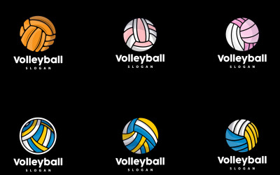 Volleyball Logo Sport Simple DesignV7