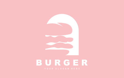 Design de logotipo de hambúrguer Fast Food HotV10