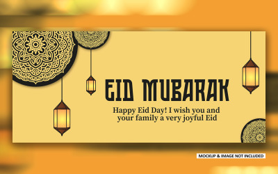 Design de postagem de saudação Eid premium com arte de mandala ousada, design de vetor EPS.