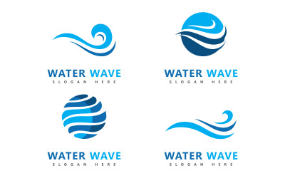 Diseño de ilustración vectorial del símbolo del logotipo de onda V9