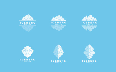 Diseño de logotipo de iceberg de montaña fría antárticaV20