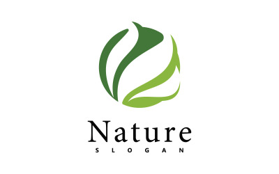 Doğa logo vektör tasarım şablonu. yaprak simgesi V2
