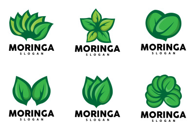 Icona del design del logo foglia verde natura V4