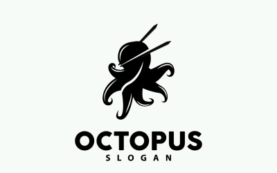 Logo Ośmiornicy Stary Retro Vintage DesignV8