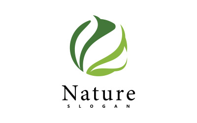 Natuur logo vector ontwerpsjabloon. bladpictogram V2