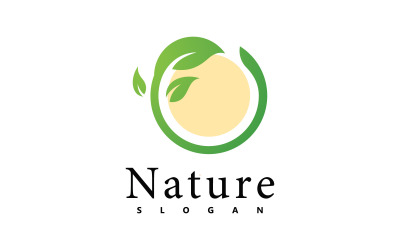 Natuur logo vector ontwerpsjabloon. bladpictogram V5