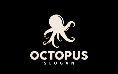 Octopus Logo Oude Retro Vintage DesignV4