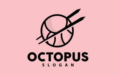 Octopus Logo Oude Retro Vintage DesignV7