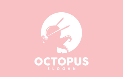 Oktopus-Logo altes Retro-Vintage-DesignV12