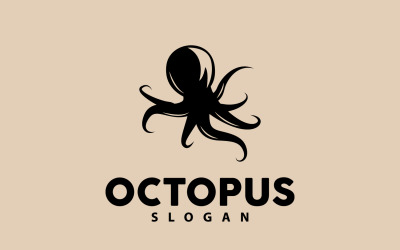 Oktopus-Logo altes Retro-Vintage-DesignV3