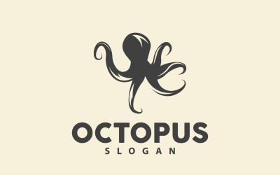 Oktopus-Logo altes Retro-Vintage-DesignV5